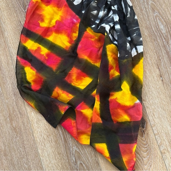 Paisley Road Multicolor Abstract Women’s Silk w Cotton Scarf OS NWT - Picture 5 of 11